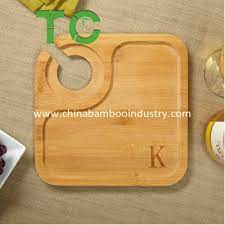 Bamboo Appetizer Tray Party Plate With