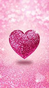 lovely 3d glittery pink heart