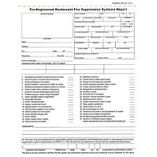 A brief fire extinguisher inspection checklist form designed for monthly evaluation of fire extinguishers. Brooks System Parts Inspection And Installation Forms Range Hood Inspection Pre System Insp Forms