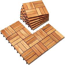 Hardwood Interlocking Patio Deck Tiles