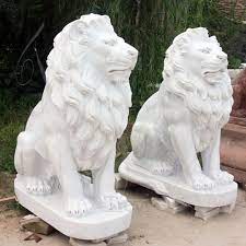 Marble Lion Statue Trevi Marble Sculpture