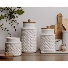 The most common rustic kitchen canisters material is metal. Faceted 3 Piece Kitchen Canister Set Joss Main Kitchen Canister Sets Kitchen Canisters Decor