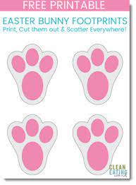 Cut two bunny feet using the template (use small scissors for the inside holes). Free Printable Easter Bunny Footprints Clean Eating With Kids