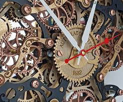 Wall Clock Full Circle Moving Gears