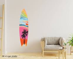 L And Stick Surfboard Wall Decal