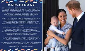 Archie steals show in prince harry and meghan's 1st podcast l gma. Happy Birthday Archie Prince Harry And Meghan Markle Fans Launch Campaign To Celebrate Their Son Daily Mail Online