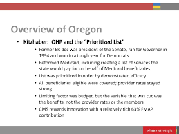 Review Of Medicaid Reform Activities In Washington And