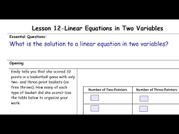 G8m4 Lesson 12 On Linear Equations In