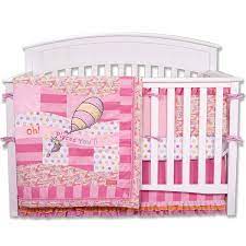 4 Piece Crib Bedding Set In Pink Free