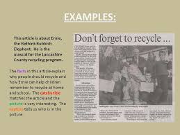 Newspaper articles are an integral part of journalist writing. Example Of A Feature Article Newspaper