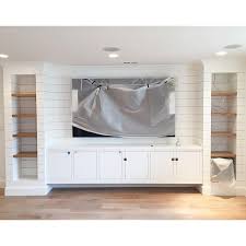 A Diy Shiplapped Built In Entertainment