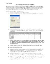 tips for creating tables in microsoft word