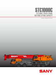 Stc1000c 100ton Truck Mounted Crane Sany Pdf Catalogs