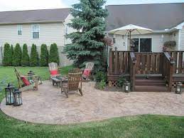 Stamped Concrete Patio Off Deck