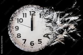 Black And White Wall Clock Stock Photo