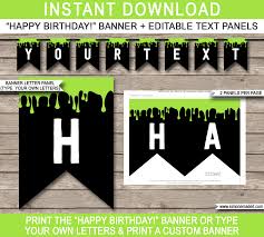Slime Party Pennant Banner Template Green