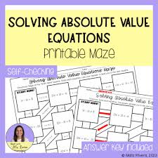 Solving Absolute Value Equations Maze