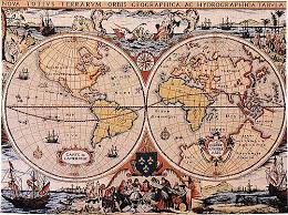 World Map Wall Tapestry 17th Century