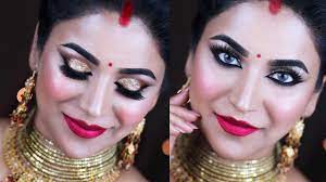 durga puja makeup traditional bengali