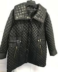 Via Spiga Diamond Quilted Lightweight Black Jacket Plus Size