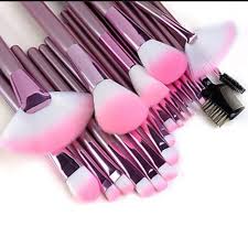 22pcs pink makeup brushes set