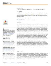 Pdf A Dataset To Facilitate Automated Workflow Analysis