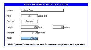 Basal Metabolic Rate Calculator Open Office Templates