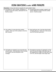 Using Equations To Solve Word Problems