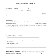 With This Simple Subcontract Agreement Template It Is Easy To Sign