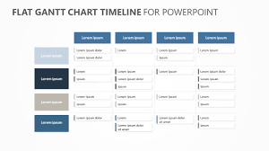 Flat Gantt Chart Timeline For Powerpoint Pslides