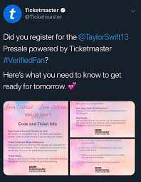 Ticketmaster Updates Verified Lover Fest Info Taylorswift
