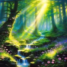 Волшебный лес": Густая зелень …» — создано в Шедевруме