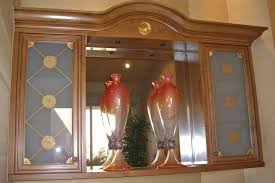 Custom Cabinet Glass Frosted Carved
