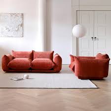 orange sofa couch living room