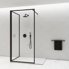 shower enclosure matte black kit