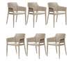 Set 6 scaune terasa/restaurant RAKI Bloom Cappuccino, 60x54xh80cm ...