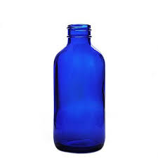 Cobalt Blue Boston Round Glass Bottle