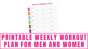 weekly workout plan for men and women