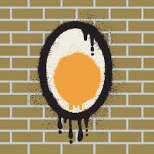 Boiled Egg Graffiti With Spray Paint On