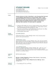 Resume Student Template Free For High School With No Work Experience