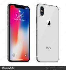 white rotated apple iphone x with ios