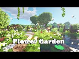 aesthetic flower garden in minecraft