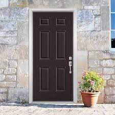 Masonite 32 In X 80 In 6 Panel Willow Wood Right Hand Inswing Painted Smooth Fiberglass Prehung Front Door With Brickmold