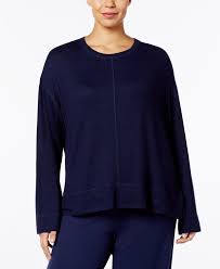 Nautica Womens Sweater Knit Pajama Top Eclipse Size Extra Large