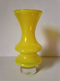 Vintage Yellow Glass Vase Uk