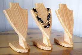 Natural Wooden Necklace Display Stand