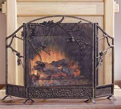Fireplace Screen Rustic Pinecone