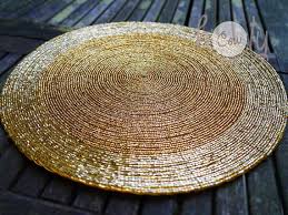 Golden Handmade Beaded Table Mat