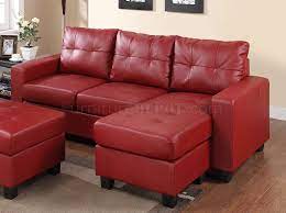 2511 sectional sofa set in red bonded