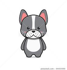 cute french bulldog mascot character